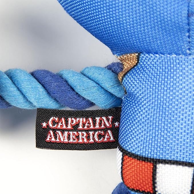 Cerdá Life's Little Moments - Captain America Dog Rope Toy - Dog Toys Indestructible - Dog Toys for Medium Dogs and Big Dogs - Tough Dog Toys Official Marvel Licensed