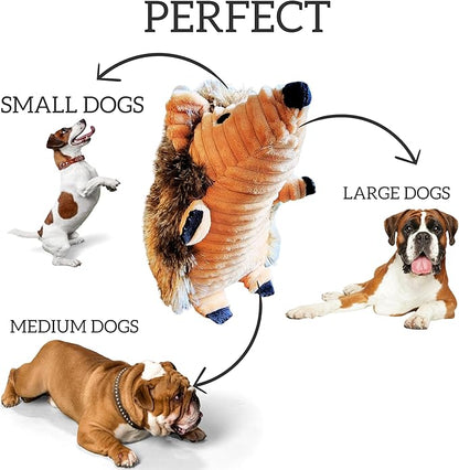 Hedgehog Dog Toy Plush | Squeaky Plush Toy for Small | Medium & Large Dogs | Animal Pet Plush Toy Teething and Aggressive Chewers | Small and Large Dog