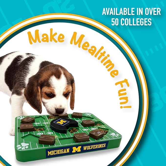 Pets First NCAA Michigan Wolverines Puzzle Toy, Puzzle Treat Dog Toy, Interactive Dog Treat Toy, Dog Puzzle Fedding Slow Toy