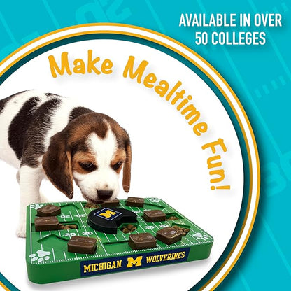 Pets First NCAA Michigan Wolverines Puzzle Toy, Puzzle Treat Dog Toy, Interactive Dog Treat Toy, Dog Puzzle Fedding Slow Toy