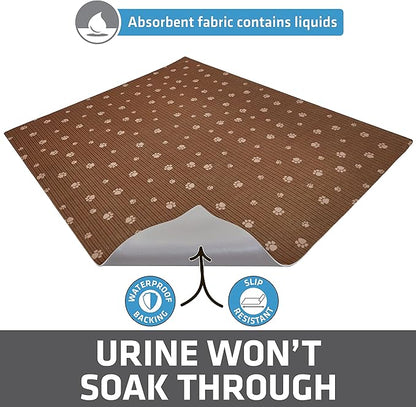 Drymate Cat Litter Box Mat, Litter Trapping Mat, Waterproof, Urine-Proof, Absorbent, Machine Washable, Soft on Paws, Contains Mess, Protects Floors, Kitten Supplies, Brown, 28x36 XL