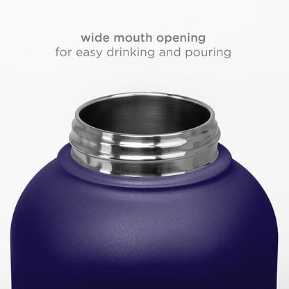 Ubbi Pet x Karim Rashid Pup & Me Insulated Dog Water Bottle with Detachable Bowl, 32 oz Stainless Steel Portable Travel Bottle for Dogs and Owners, Purple