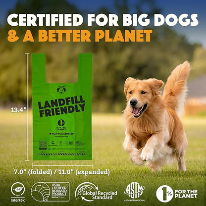 Doggy Do Good Landfill-Friendly Poop Bags | Dog Waste Bags Made with 50% Recycled Plastic + 15% Biobased Material | Unscented, Thick, Leak-Proof, Easy Open | Large | 180 Count Grab & Go Handle Bags