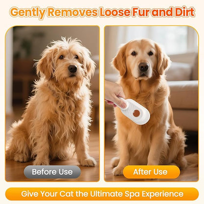 Vrurc 4-in-1 Rechargeable Steam Pet Brush - Gentle Fur Removal for Cats & Dogs, Anti-Static & Deshedding, Ideal for Short & Long Hair, Easy to Use