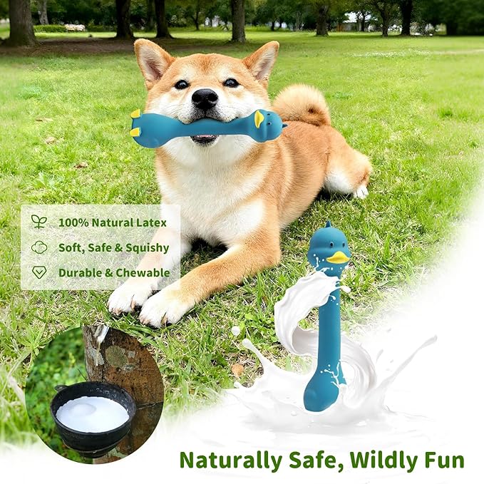 Latex Squeaky Dog Toys, 3 Pack Soft Rubber Dog Chew Toys, 8.7" Standing Stick Animal Pet Toy to Keep Them Busy, Interactive Fetch Squeak Toy for Puppy Small Medium Dogs