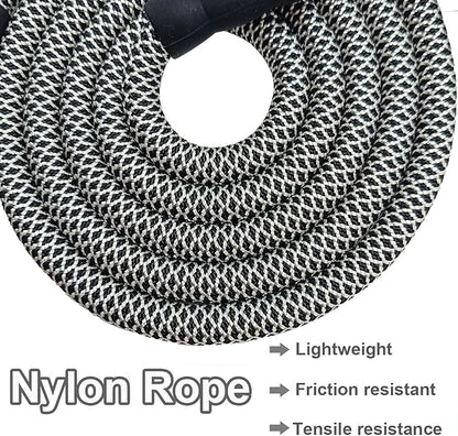 MayPaw 6ft Heavy Duty Rope Dog Leash, Soft Padded Handle Nylon Pet Leash, Thick Walking Lead Leashes for Large Medium Dogs (Black White, 1/2" * 6')