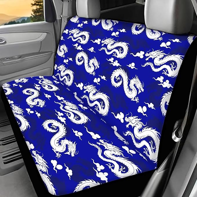 AFPANQZ Asia Dragon Dog Car Backseat Covers Dog Seat Cushion for Rear Seat Non-Slip Soft Car Seat Covers for Dogs, Pet, Kids Seat Cover for Auto Back Seat, Bench Protective
