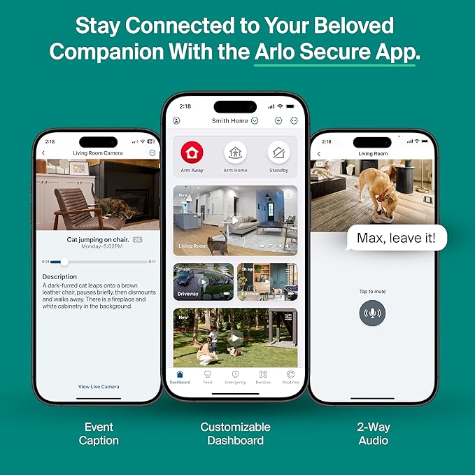 Arlo Essential Indoor Pan Tilt Security Camera 2K (2025 Release) - Wired Plug-in Power, Person Recognition, Animal Detection, Animated Preview, 1-Month Secure Plan, Auto Motion Tracking, 1 Cam, White