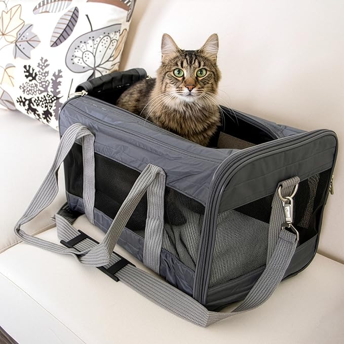 Sherpa Original Deluxe Travel Pet Carrier, Airline Approved & Guaranteed On Board - Charcoal Gray, Medium