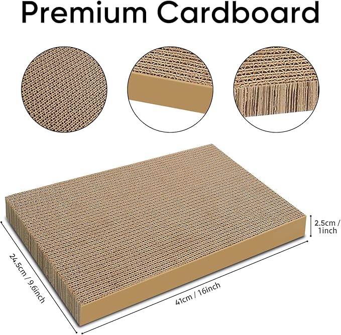 AGYM Cat Scratchers 4 Packs Refill Cat Scratching Pad Cardboard for Indoor Cats and Kitten, Large Size Cat Scratch Pad Board Easy for Cats to Scratch