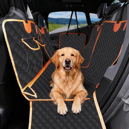 RUTU Back Seat Extender for Dogs, Large Space, Heavy Duty Waterproof Dog Car Seat Cover Fits Middle Armrest for Cars,SUVS & Small Trucks,Non-Slip Durable Soft Back Seat Covers