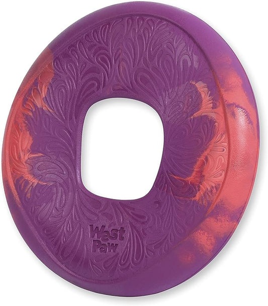WEST PAW Seaflex Sailz Dog Toy Flying Disc – Machine Washable Dog Toys for Moderate Chewers – Eco-Friendly Zogoflex Toys for Dogs – Perfect for Gnawing, Fetch, Catch, Pet Training – Hibiscus