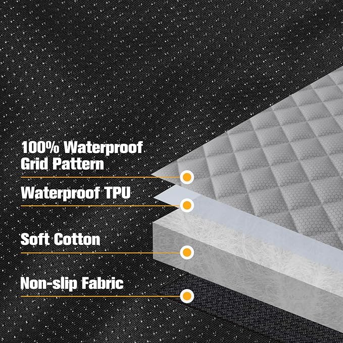 PETICON Waterproof Scratchproof Pet Bench Seat Covers for Cars, SUVs, Nonslip Durable Back Seat Cover for Dogs, Washable Backseat Protection, Gray