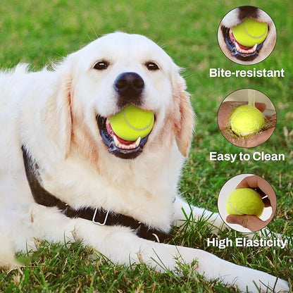 Elevon Tennis Balls for Small and Medium Size Dogs, 2" Mini Tennis Balls for Indoor Outdoor, Compatible with Dog Ball Launcher (12PCS)