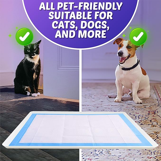 Skywin Dog Pee Pad Holder Tray Fits Up to 30” x 36” Wee Wee Pee Pads - Stable Grip, Raised Edges, Quick-Wipe Silicone Surface Dog Potty Tray Holder for Indoor Flooring Protection (White)