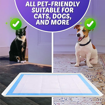 Skywin Dog Pee Pad Holder Tray Fits Up to 30” x 36” Wee Wee Pee Pads - Stable Grip, Raised Edges, Quick-Wipe Silicone Surface Dog Potty Tray Holder for Indoor Flooring Protection (White)