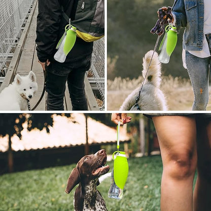 TIOVERY Dog Water Bottle, Portable Pet Water Dispenser Feeder Leak Proof with Drinking Cup Dish Bowl for Outdoor Walking, Hiking, Travel, 20OZ Water Bottle Fit for Small to Large Dogs and Cats Green