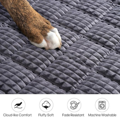 Pet Bed Mat for Car Backseat Extender, Non-Slip Dog Bed for Car Back Seat, Flannel Backseat Dog Bed for Cars Trucks and SUVs (Grey, 24.8x54 inch)