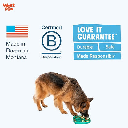 West Paw Seaflex Waves Feast Mat – All-in-One, Slow Feeder, Lick Mat – Encourages Foraging & Food Exploration - Engages Picky Eaters & Slow Feeding - Versatile – Easy to Clean, Non-Toxic - Marine