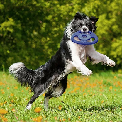 SuperChewer Tough Tug-of-War Flying Disc Toy | Lifetime Replacement | Strong Natural Rubber | Great Tug Disc Fetch Toy for Dogs | Ultra Durable Chew Toys for Aggressive Chewers | For All Breeds