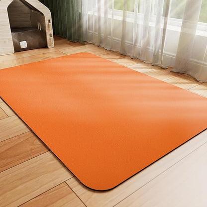 Dog Food Mat - Absorbent Cat Mat for Food and Water, No Stains Pet Feeding Bowl Mat, Easy to Clean Pet Placemats, Quick Dry Dog Water Dispenser Mat for Messy Drinkers | Orange 12"x 19"