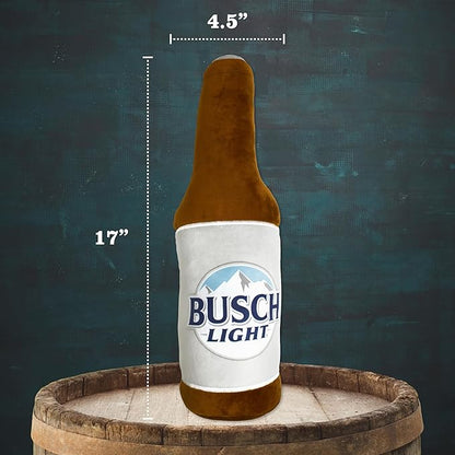 design LAB, Inc. Busch Light Beer Dog Toy | Official Merchandise Beer Bottle Squeaky Plush Toy for Dogs | 17 inch XL Extra Large Novelty Dog Toys for Fun and Fetch
