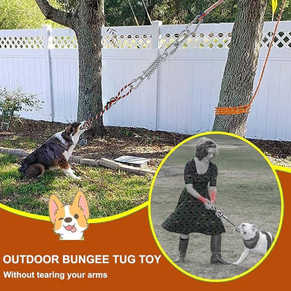 HOPET Bungee Tether Tug Outdoor Dog Toy, Outdoor Bungee Solo Hanging Toy Make Them Busy