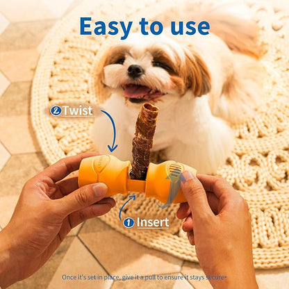 Chewise Bully Stick Holder, Improved Bully Sticks Holder, Ultimate Secure Heavy Duty, BPA-Free Safety Device to Prevent Choking, Fits Various Bully Sticks and Dog Sizes