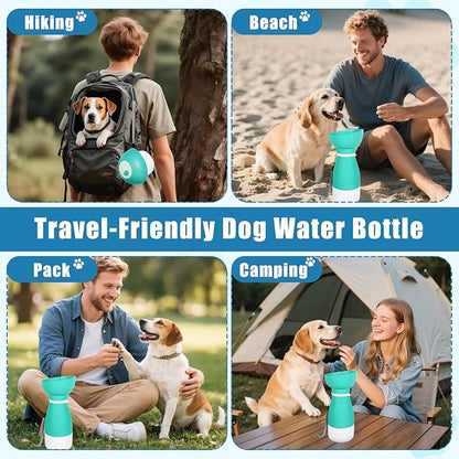 Dog Water Bottle with Food Container, Portable Dog Cat Puppy Pet Water Dispenser Feeder for for Pets Travel, Walking, Hiking and Outdoor Activities