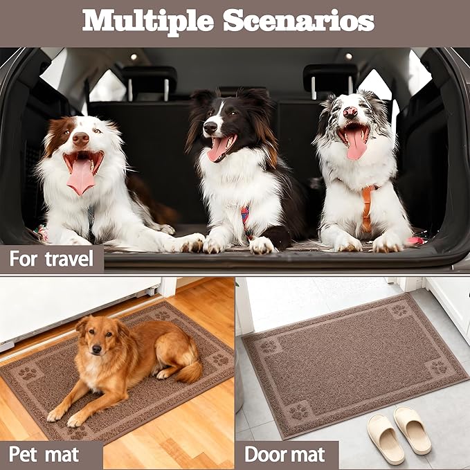 Darkyazi Pet Feeding Mat Large for Dogs and Cats,24"×36" Flexible and Easy to Clean Feeding Mat,Best for Non Slip Waterproof Feeding Mat (Coffee)