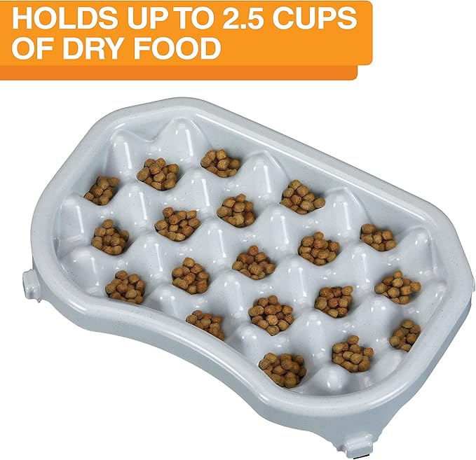 Neater Pet Brands Neater Slow Feeder Dog Bowls, Slows Down Fast Eaters to Help Digestion & Prevent Overeating, Non-Slip Food Bowl, BPA-Free, Holds 2.5 Cup of Food for Small to Medium Breed or Puppy