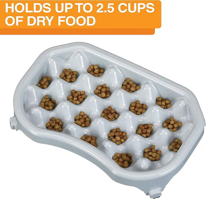 Neater Pet Brands Neater Slow Feeder Dog Bowls, Slows Down Fast Eaters to Help Digestion & Prevent Overeating, Non-Slip Food Bowl, BPA-Free, Holds 2.5 Cup of Food for Small to Medium Breed or Puppy