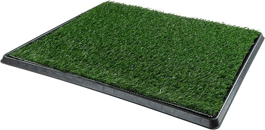 PETMAKER Artificial Grass Puppy Pee Pad with Tray, Reusable Dog Potty Training Mat for Indoor & Outdoor Use, Easy Clean Artificial Turf Surface for Dogs and Small Pets, Fake Grass Potty