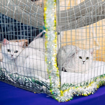 2 Pieces Reversible Cat Hanging Hammock Soft Breathable Pet Cage Hammock with Adjustable Straps and Metal Hooks Double-Sided Hanging Bed for Cats Small Dogs Rabbits, Medium