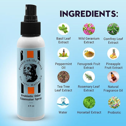 Probiotic Odor Eliminator – Plant-Based, Non-Toxic & Cruelty-Free – Neutralizes Pet Odors at The Source – Vegan, Small-Batch Grooming Mist – 4 z Made in USA