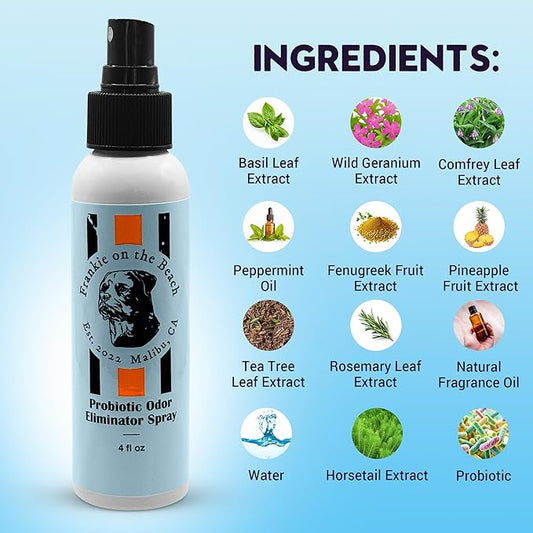 Probiotic Odor Eliminator – Plant-Based, Non-Toxic & Cruelty-Free – Neutralizes Pet Odors at The Source – Vegan, Small-Batch Grooming Mist – 4 z Made in USA