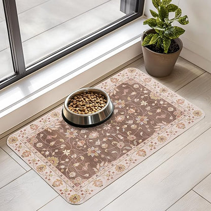 Dog Food Mat for Floors Waterproof Quick Dry Pet Placemat Cat Feeding Bowls Mats for Food and Water, Eco-Friendly Dog Accessories Diatomite Pets Supplies 12" X 20"