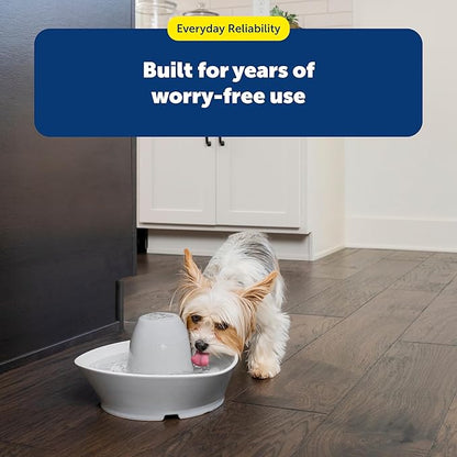 PetSafe Ceramic Pet Fountain – for Cats and Small Dogs – 60 Oz Water Capacity – Whisper-Quiet Water Flow – Great for Shy or Timid Pets – Fresh, Filtered Water