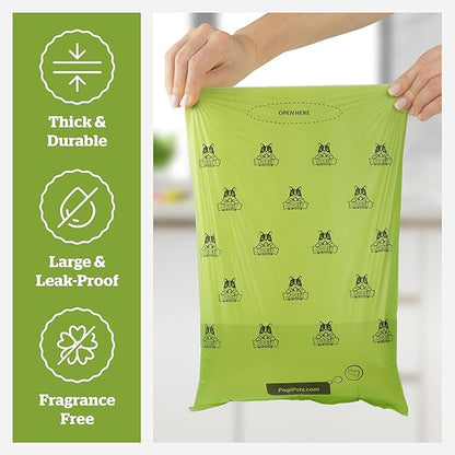 Pogi’s Dog Poop Bags – Leak-Proof & Extra Thick Pet Waste Bags (Unscented, 10 Rolls, 150-Count)