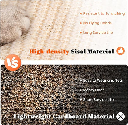 Cat Scratcher, Cat Natural Sisal Scratching Pad, Kitten Interactive Toy with Ball Track Spring Ball for Chasing Hunting Mental Physical Exercise Puzzle