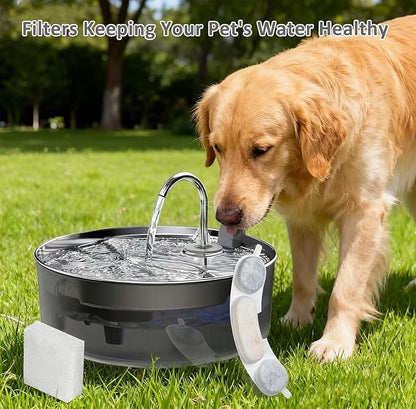 20 Pack Pet Water Fountain Filters Compatible with Smartoo 7L / 236oz / 1.8Gal Stainless Steel Dog Water Fountain, Pet Dog Fountain Filter Replacement,20 Filters + 20 Sponges