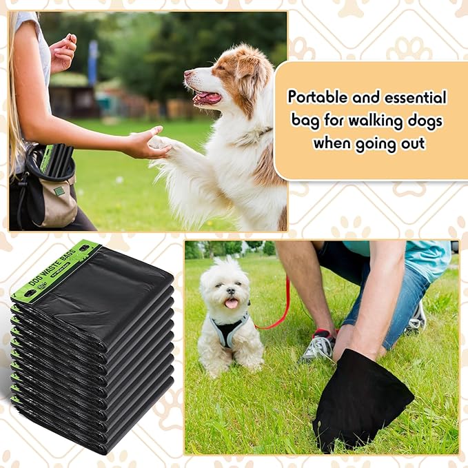 Ireer 1000 Pcs Dog Bags Bulk, Dog Pet Waste Bags Bulk, Leakproof Easy Single Pull Bag for Poop Station Fit Hang Hole Dispenser Pet Waste Bag for Home Outdoor