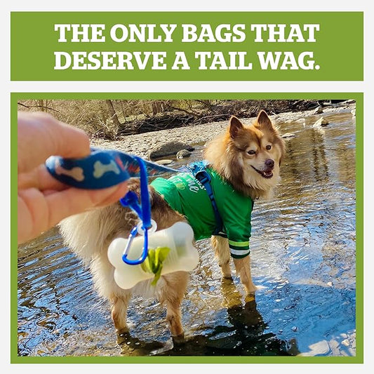 Pogi's Dog Poop Bag Dispenser with Metal Carabiner Clip - Includes 15 Pogi's Poop Bags for Dogs