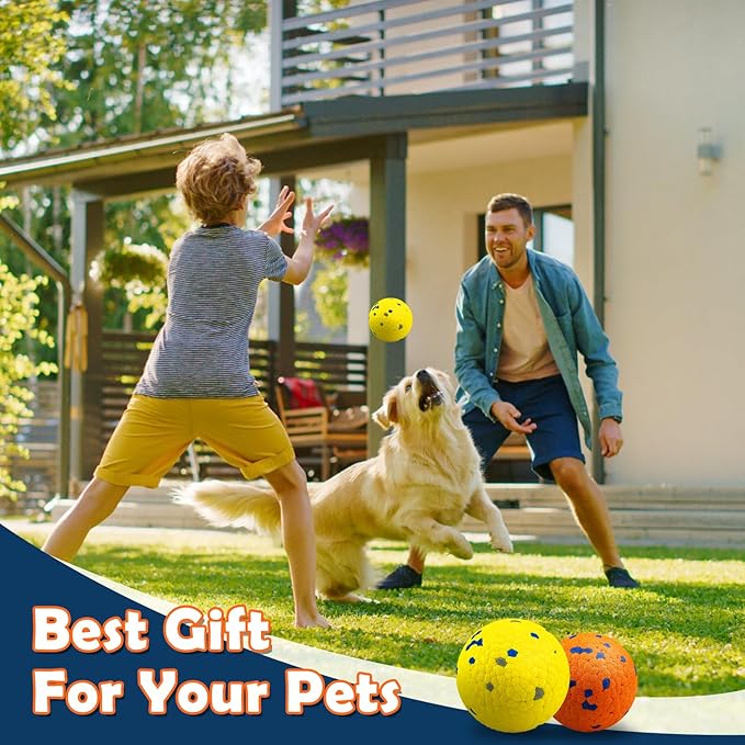 Dog Balls Indestructible Tennis for Dogs Durable Bouncy Dog Toy for Aggressive Chewers Interactive Dog Toys for Water Toy Fetch Balls 2 Pack