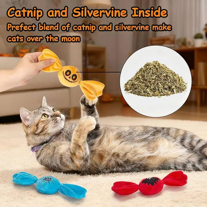 Retro Shaw 3PCS Candy Catnip Kicker Toys for Indoor Cats, Crinkle Cat Toys with Catnip, Interactive Plush Kitty Treat Toy for Bored Cats, Kitten Teething Toys