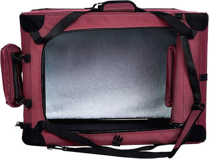 Amazon Basics Folding Portable Soft Pet Dog Crate Carrier Kennel, 26 x 18 x 18 inches, Red