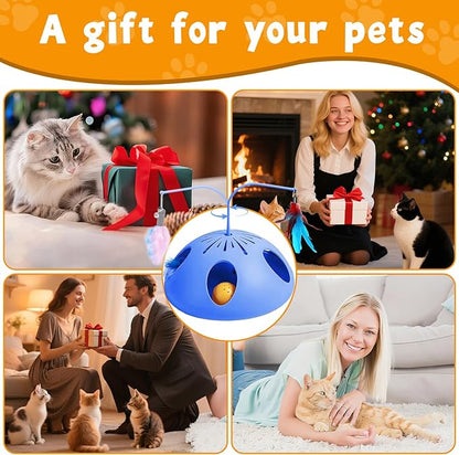 Cat Toys for Indoor Cats Interactive Cats Toy Kitten feathertoy; Trackball, Cat Tunnel Kitty Toys for Multi-cat Family