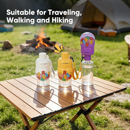 Dog Water Bottle, Leakproof Portable Water Bottle for Dogs, Dog Travel Water Bottles with Convenient Bottles Strap, Dog Travel Accessories for Walking, Hiking, Outdoor, Camping (17oz Purple
