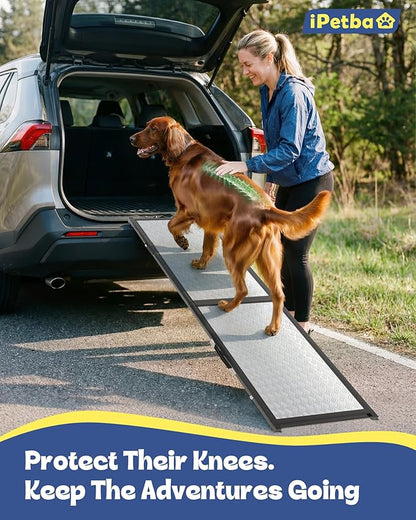 XLarge Dog Ramp for Car, SUV & Truck 71" – Joint & Spine Relief, Anti-Slip Surface, Heavy-Duty, Stable, Up to 200 lbs