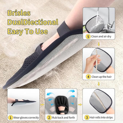 Pet Hair Removal Glove for Cats & Dogs, Upgraded Five-Finger Electrostatic Glove, Reusable Magic Brush Pet Hair Remover for Laundry, Couch, Carpet, Car Seat, Clothing